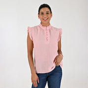 Blusa Para Dama Supply Woman Sin Manga Cuello Redondo 7983 Rosa