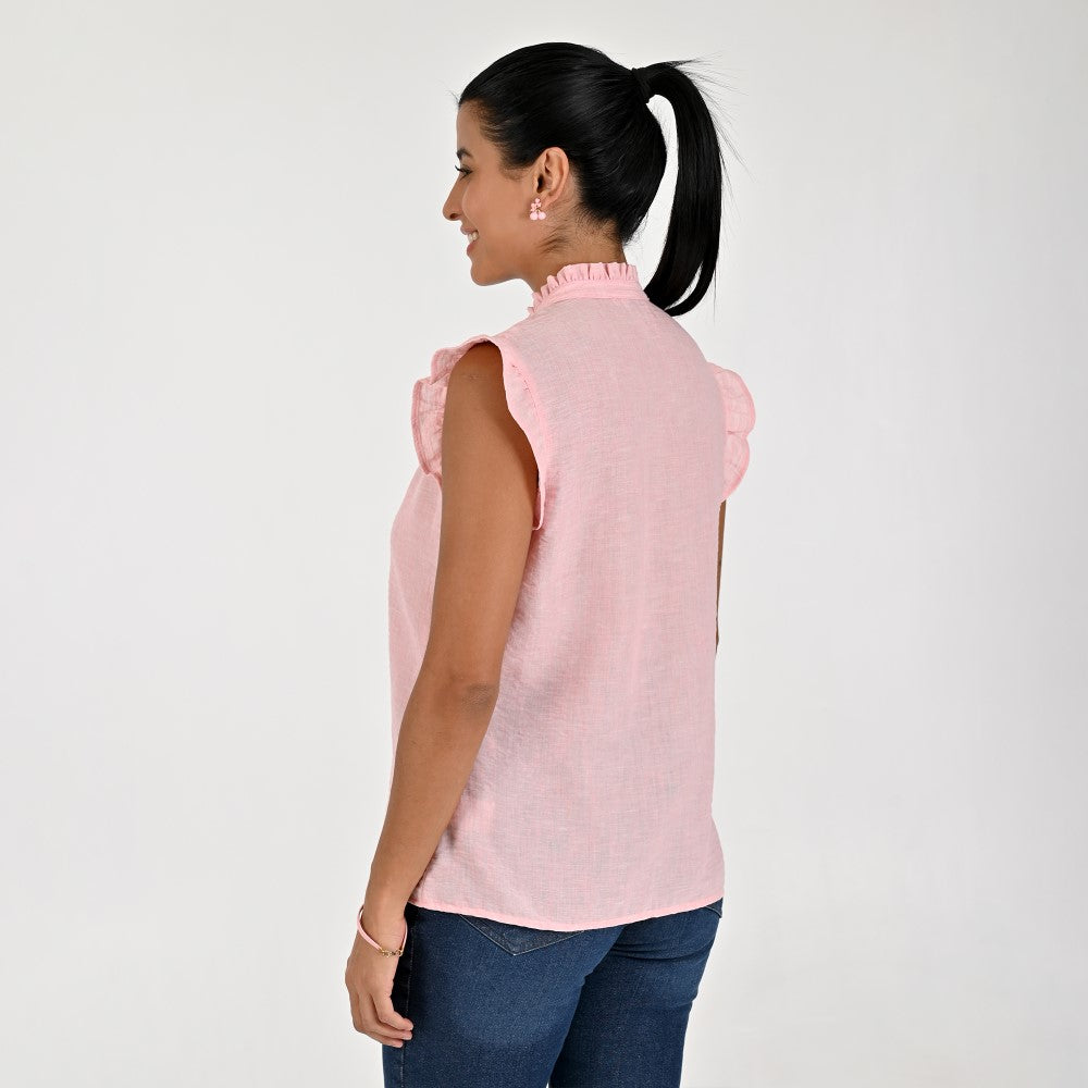Blusa Para Dama Supply Woman Sin Manga Cuello Redondo 7983 Rosa