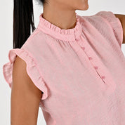 Blusa Para Dama Supply Woman Sin Manga Cuello Redondo 7983 Rosa