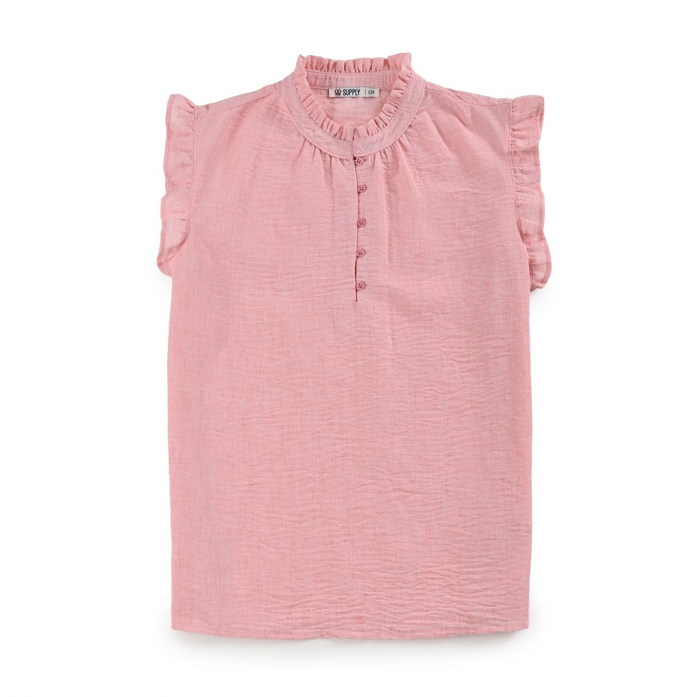 Blusa Para Dama Supply Woman Sin Manga Cuello Redondo 7983 Rosa