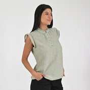 Blusa Para Dama Supply Woman Sin Manga Cuello Redondo 7983 Verde pistache