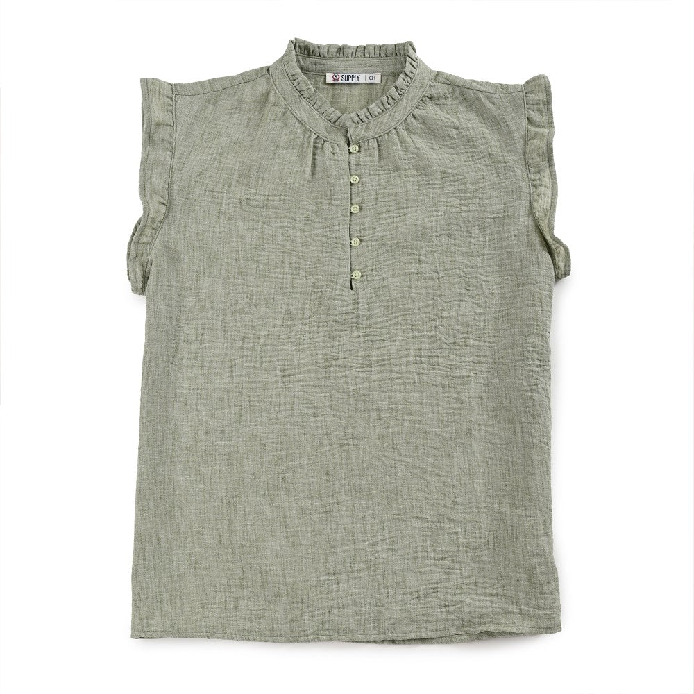 Blusa Para Dama Supply Woman Sin Manga Cuello Redondo 7983 Verde pistache