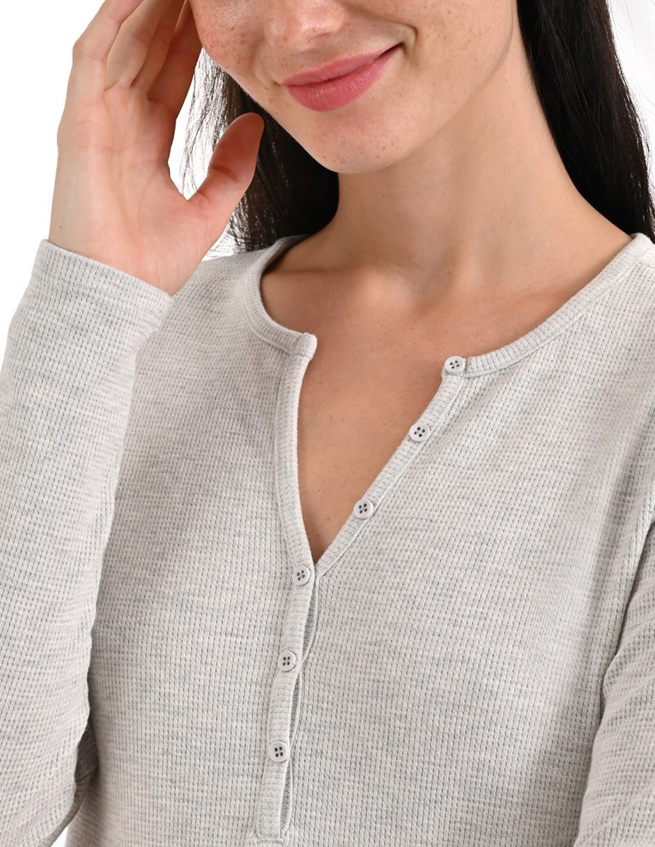 Playera Supply Woman Manga Larga Cuello Henley 2565