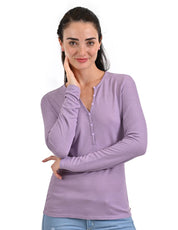 Playera Supply Woman Manga Larga Cuello Henley 2565