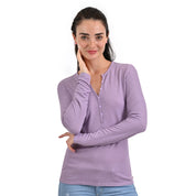 Playera Supply Woman Manga Larga Cuello Henley 2565