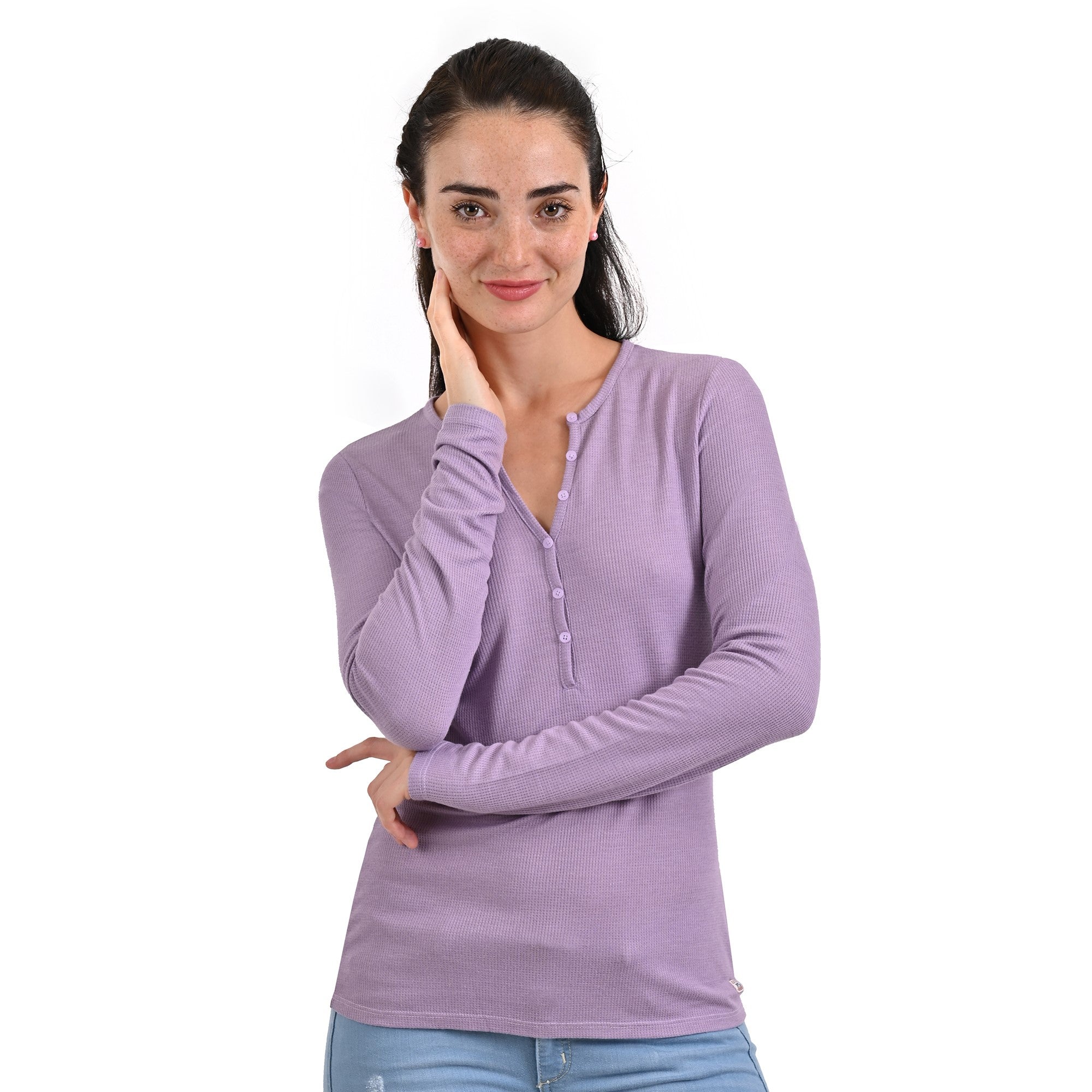 Playera Supply Woman Manga Larga Cuello Henley 2565