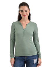 Playera Supply Woman Manga Larga Cuello Henley 2565