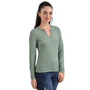 Playera Supply Woman Manga Larga Cuello Henley 2565