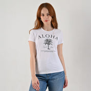Playera Supply Woman Slim Fit Cuello redondo AB12 Blanco