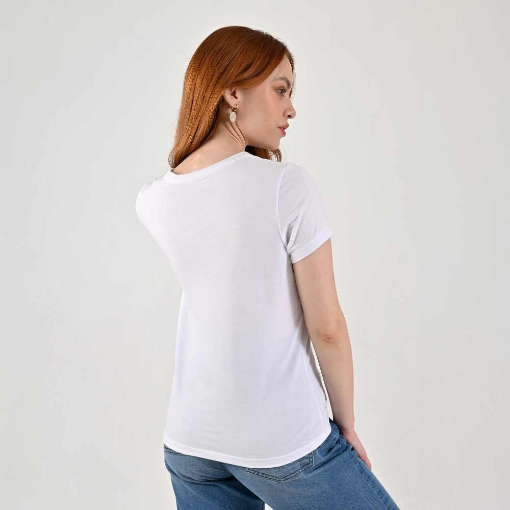 Playera Supply Woman Slim Fit Cuello redondo AB12 Blanco