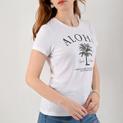 Playera Supply Woman Slim Fit Cuello redondo AB12 Blanco