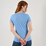 Playera Supply Woman Slim Fit Cuello redondo AB12 Azul Medio