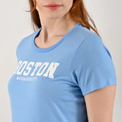 Playera Supply Woman Slim Fit Cuello redondo AB12 Azul Medio