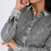 Blusa Para Dama Supply Woman Manga Larga Camisera 2303 Gris