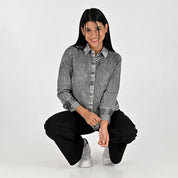 Blusa Para Dama Supply Woman Manga Larga Camisera 2303 Gris