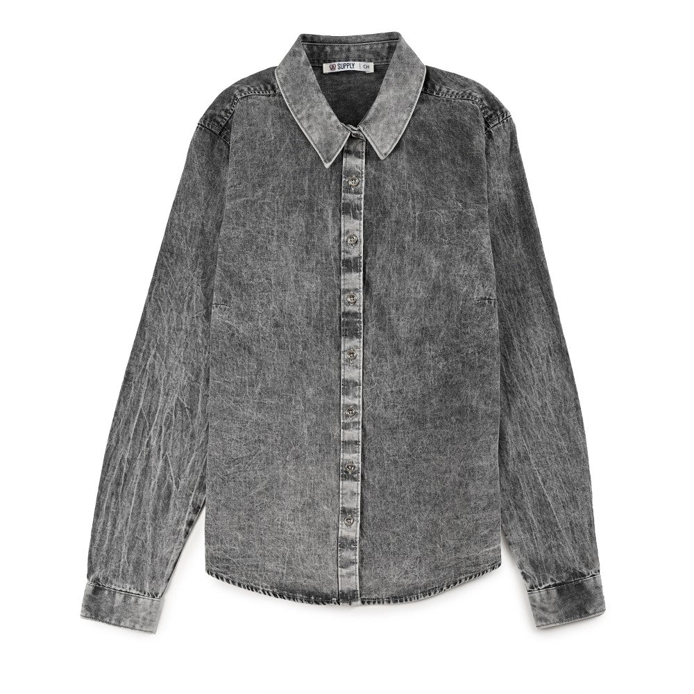 Blusa Para Dama Supply Woman Manga Larga Camisera 2303 Gris