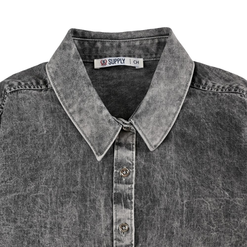Blusa Para Dama Supply Woman Manga Larga Camisera 2303 Gris