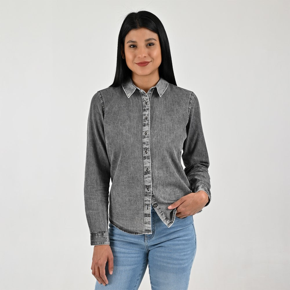 Blusa Para Dama Supply Woman Manga Larga Camisera 2303 Negro