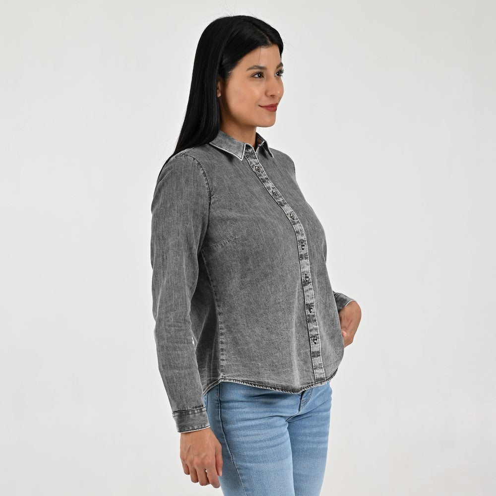 Blusa Para Dama Supply Woman Manga Larga Camisera 2303 Negro