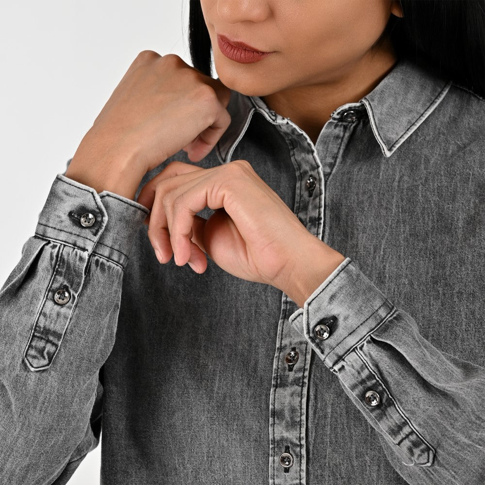 Blusa Para Dama Supply Woman Manga Larga Camisera 2303 Negro