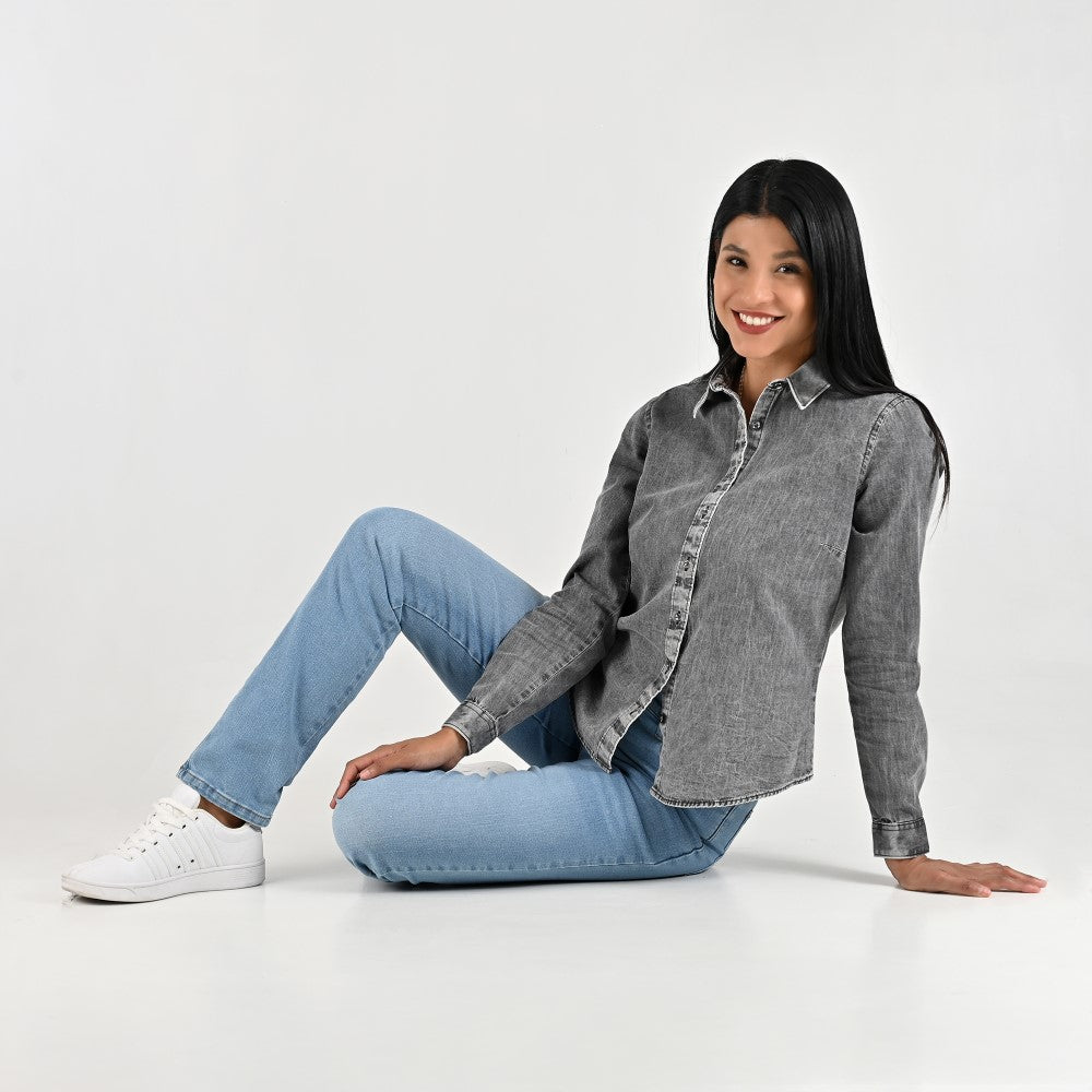 Blusa Para Dama Supply Woman Manga Larga Camisera 2303 Negro