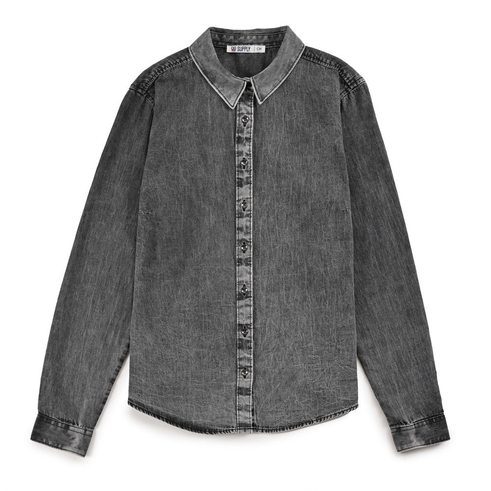 Blusa Para Dama Supply Woman Manga Larga Camisera 2303 Negro