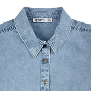 Blusa Para Dama Supply Woman Manga Larga Camisera 2303 Azul Plumbago