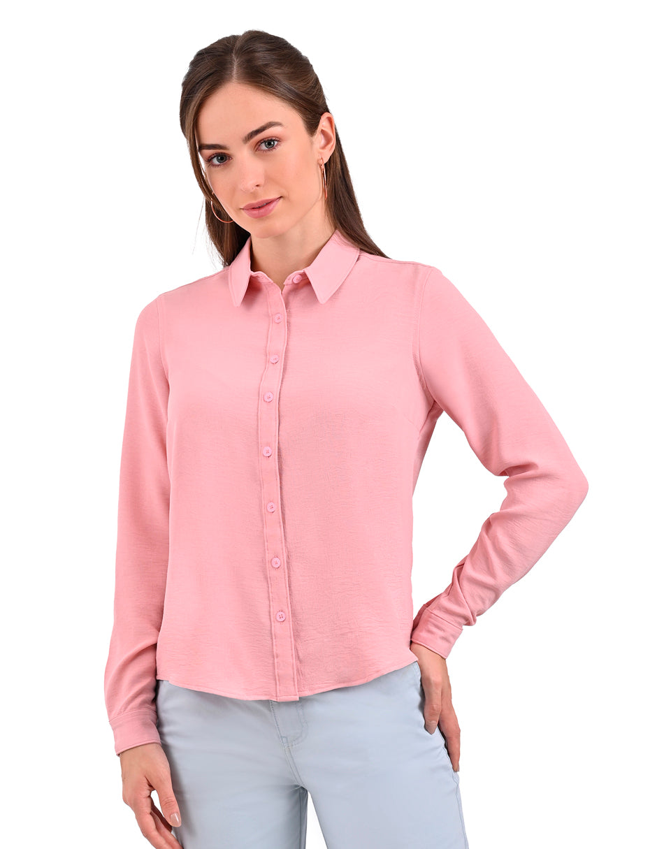 Blusa Supply Woman Manga Larga Camisera 3015 Rosa Palido