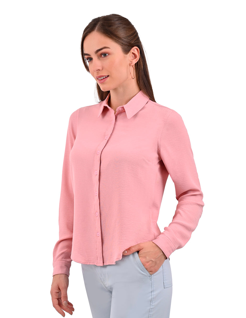 Blusa Supply Woman Manga Larga Camisera 3015 Rosa Palido