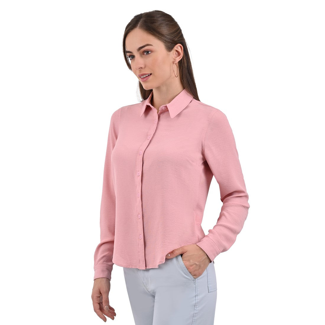 Blusa Supply Company manga larga de botones Rosa pálido