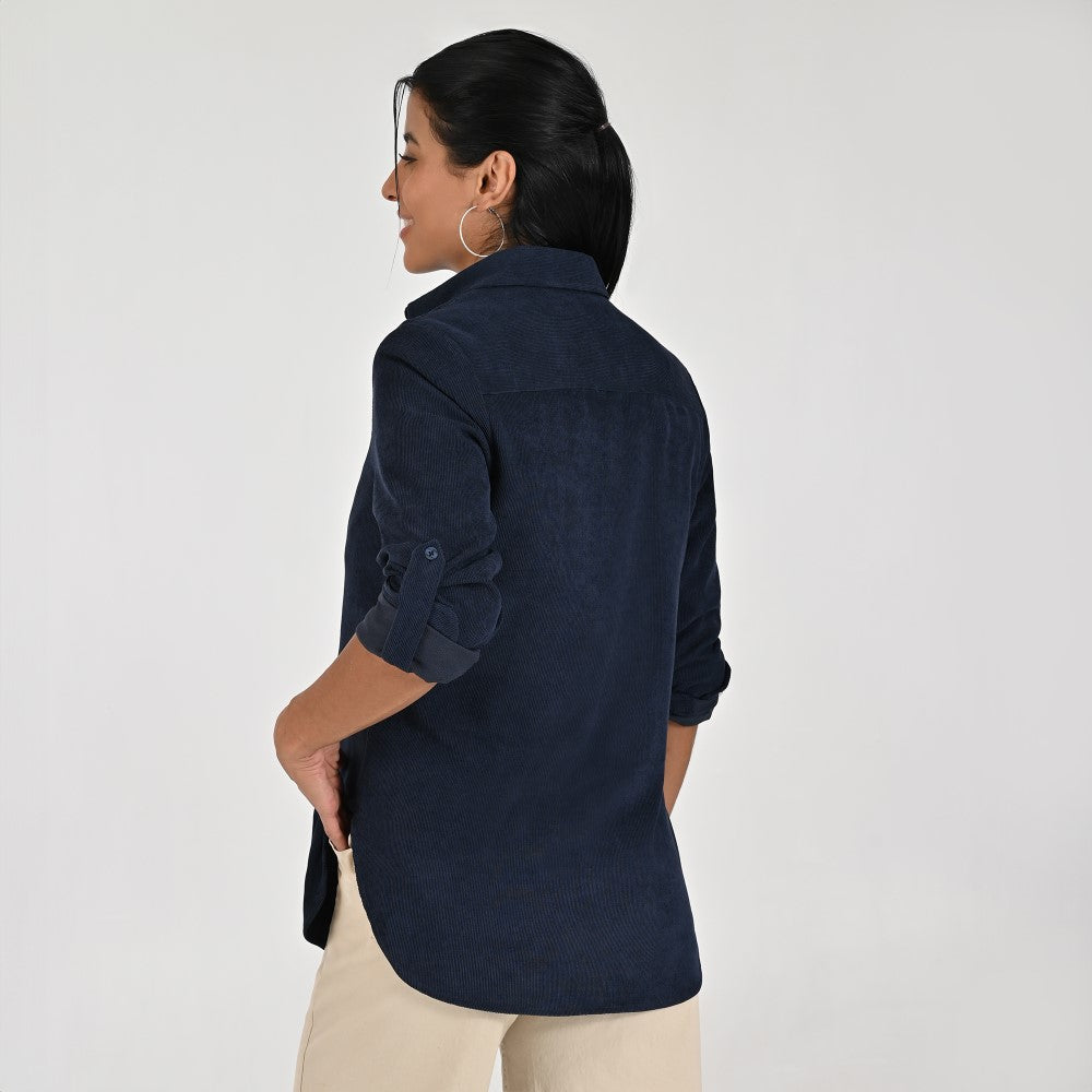 Blusa Para Dama Supply Woman Manga Larga Camisera 4563 Azul Marino