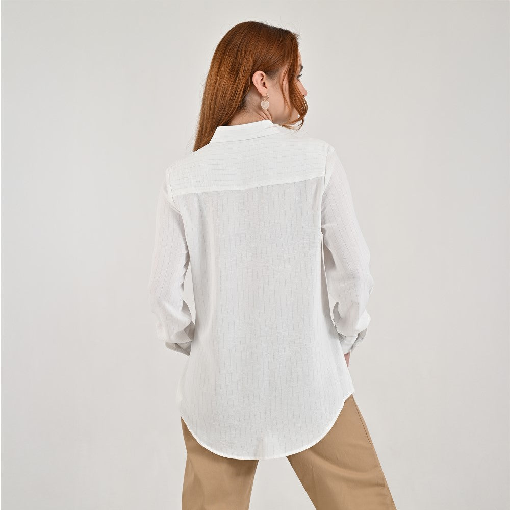 Blusa camisera Supply Woman Manga larga 7741 Blanco