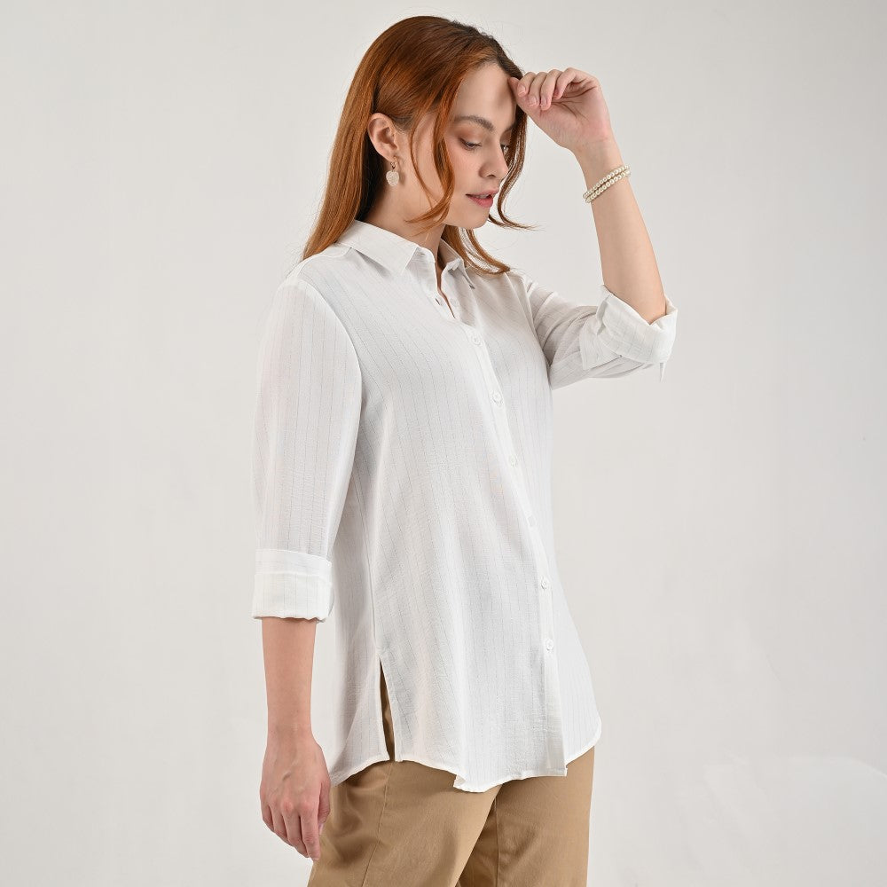 Blusa camisera Supply Woman Manga larga 7741 Blanco
