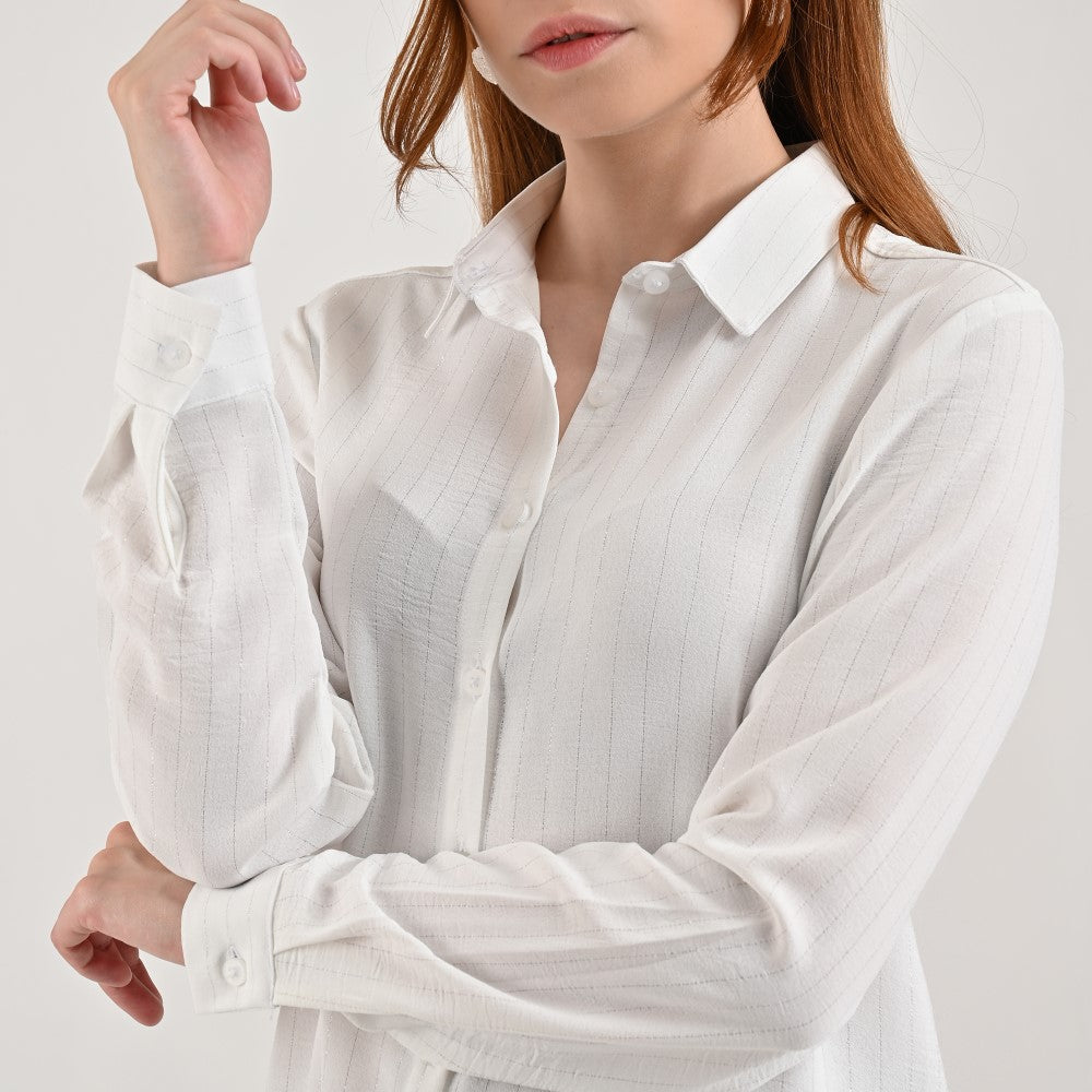 Blusa camisera Supply Woman Manga larga 7741 Blanco