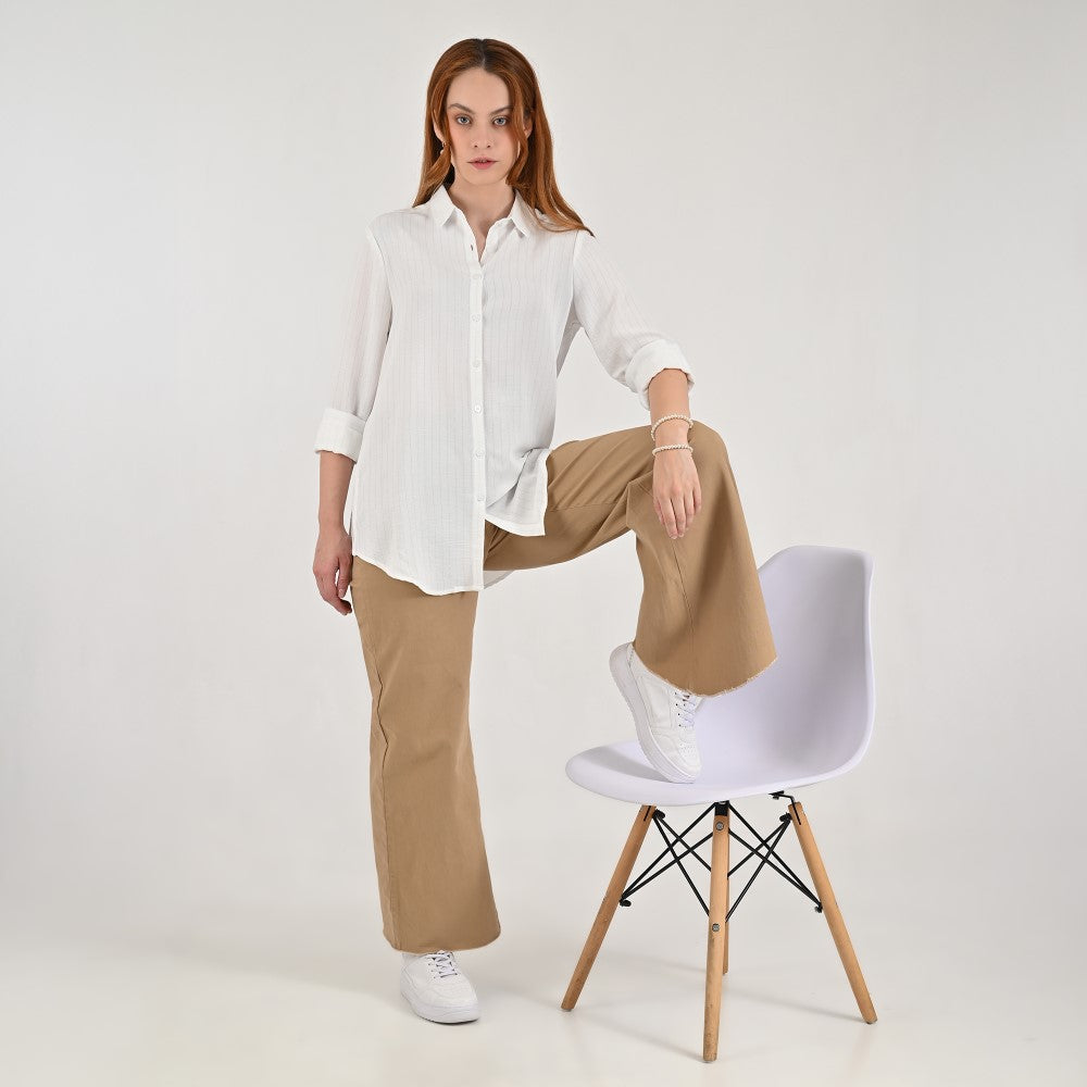 Blusa camisera Supply Woman Manga larga 7741 Blanco