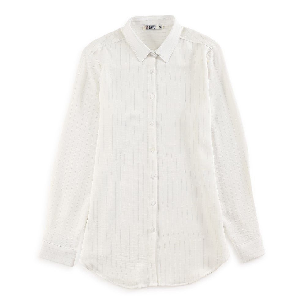 Blusa camisera Supply Woman Manga larga 7741 Blanco