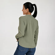Blusa Para Dama Supply Woman Manga Larga Escote V 5706 Verde