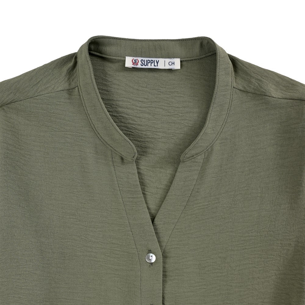 Blusa Para Dama Supply Woman Manga Larga Escote V 5706 Verde