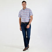 Camisa Yale Para Caballero Manga Corta Regular Fit 5097 Cereza