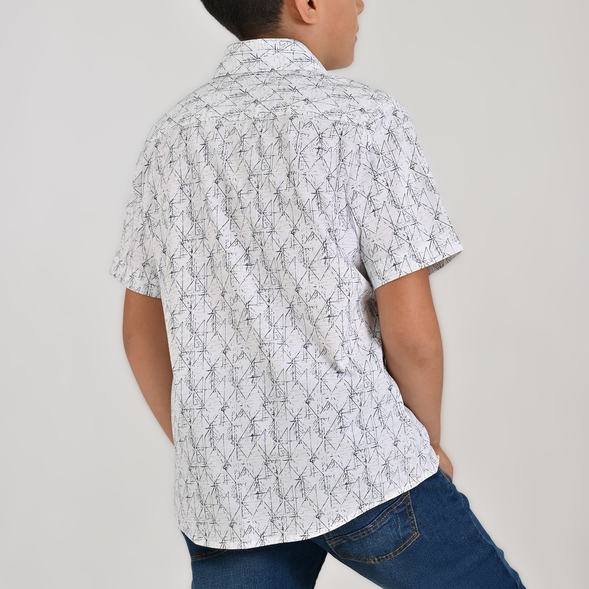 Camisa Yale Boys Manga Corta Regular Fit 4666 Blanco