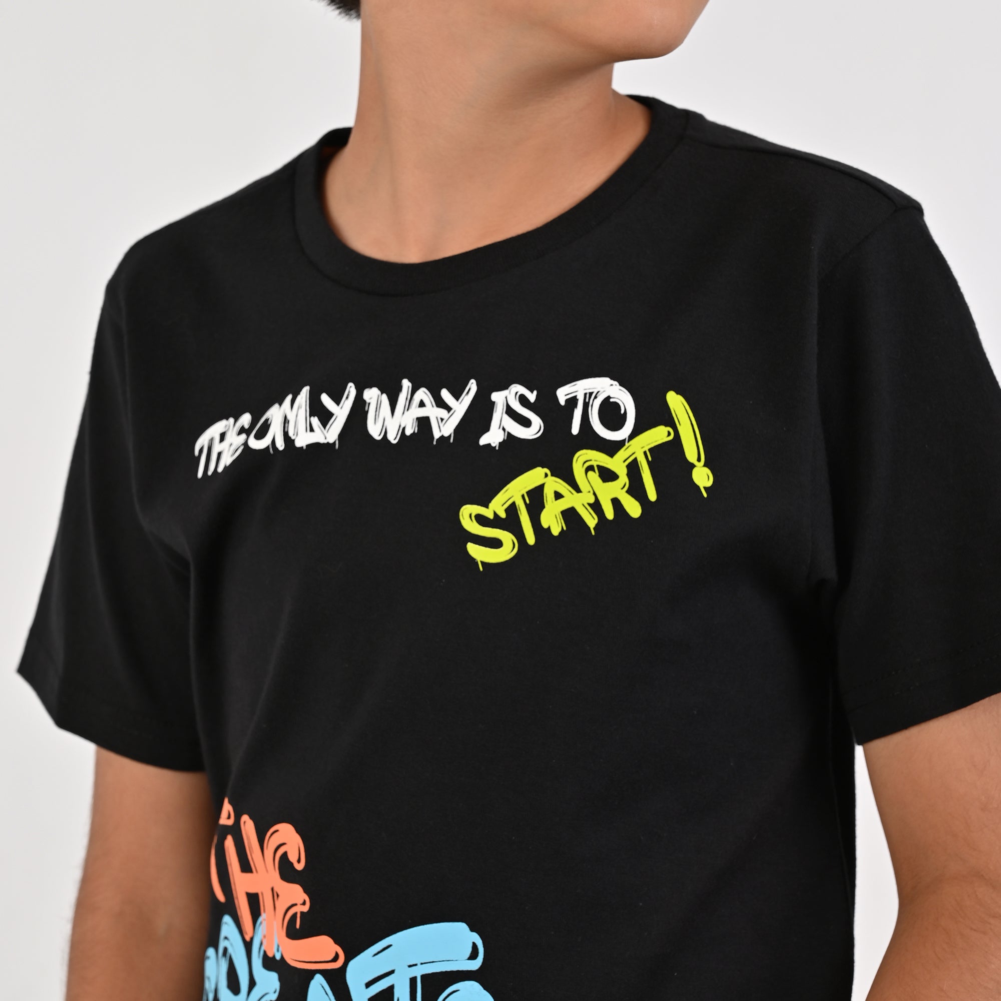 Playera Yale Boys Cuello Redondo Manga Corta Fit 6961 Negro