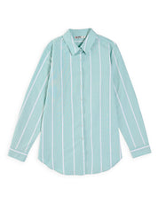 Blusa Para Dama Supply Company Manga Larga Tipo Camisera Fit 4570 Azul Turqueza