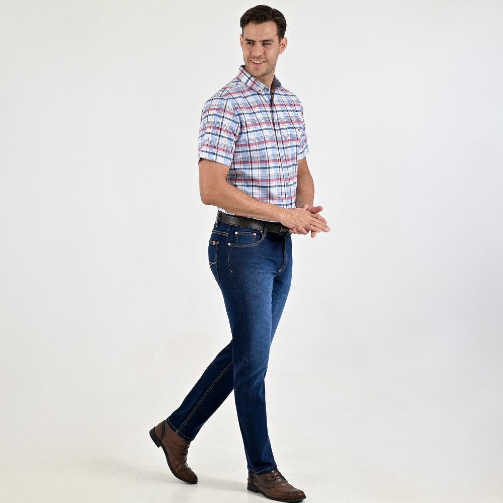 Pantalón de Mezclilla Yale Para Caballero Classic Fit 2091 Azul petróleo