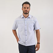 Camisa Yale Para Caballero Chazarilla Manga Corta Classis Fit 4708 Azul cielo