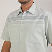 Camisa Yale Para Caballero Chazarilla Manga Corta Classis Fit 4710 Verde Agua