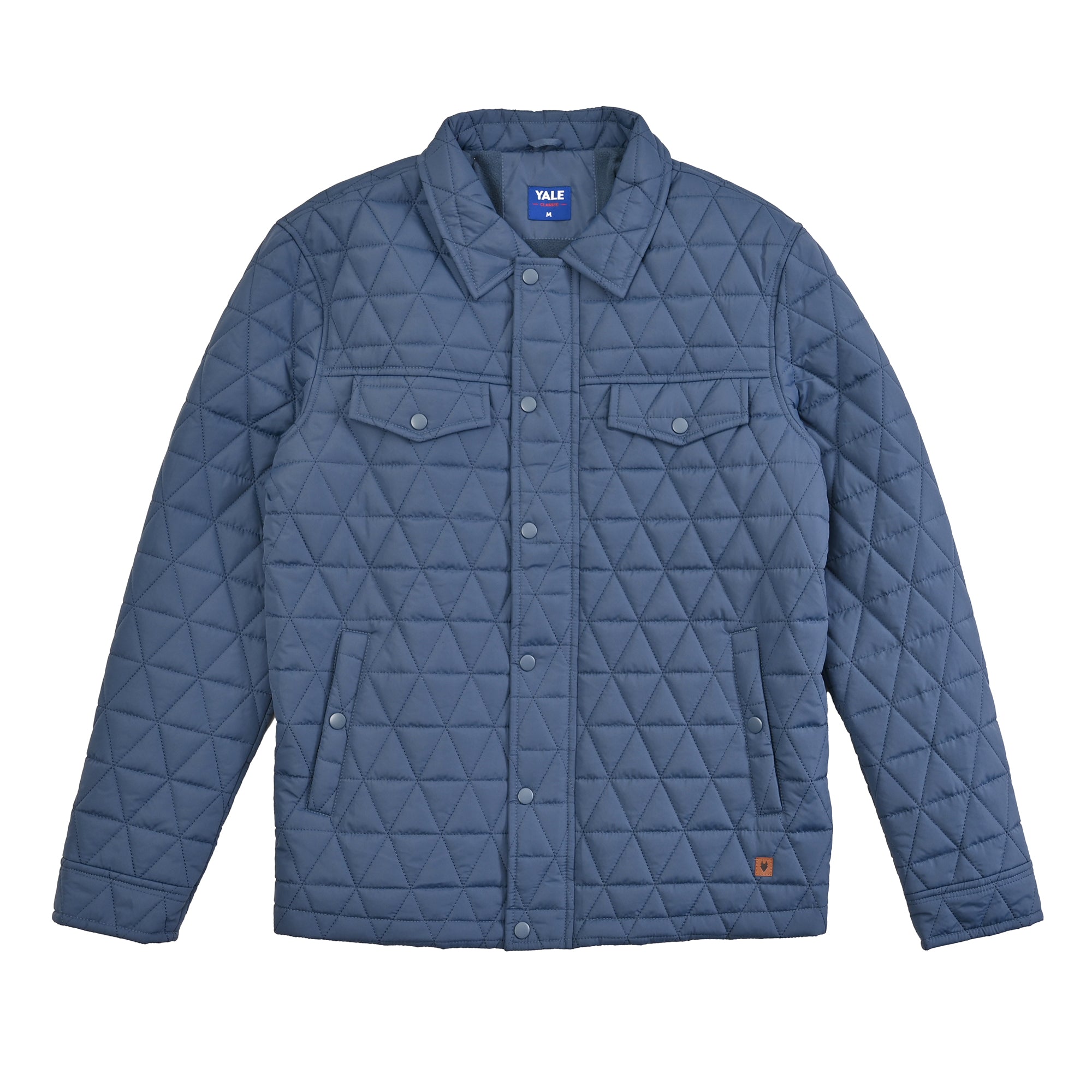 Chamarra Yale Para Caballero Capitonada Sin Capucha Regular Fit 6902 Azul Pizarra