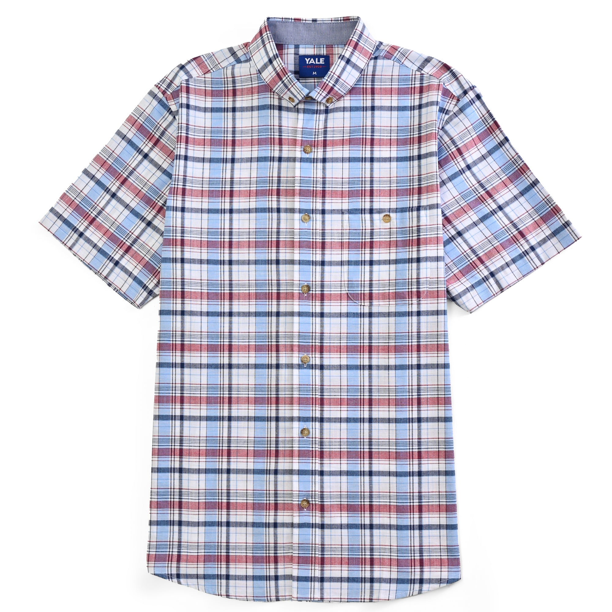 Camisa Yale Para Caballero Manga Corta Regular Fit 5097 Cereza