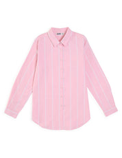 Blusa Para Dama Supply Company Manga Larga Tipo Camisera Fit 4570 Rosa