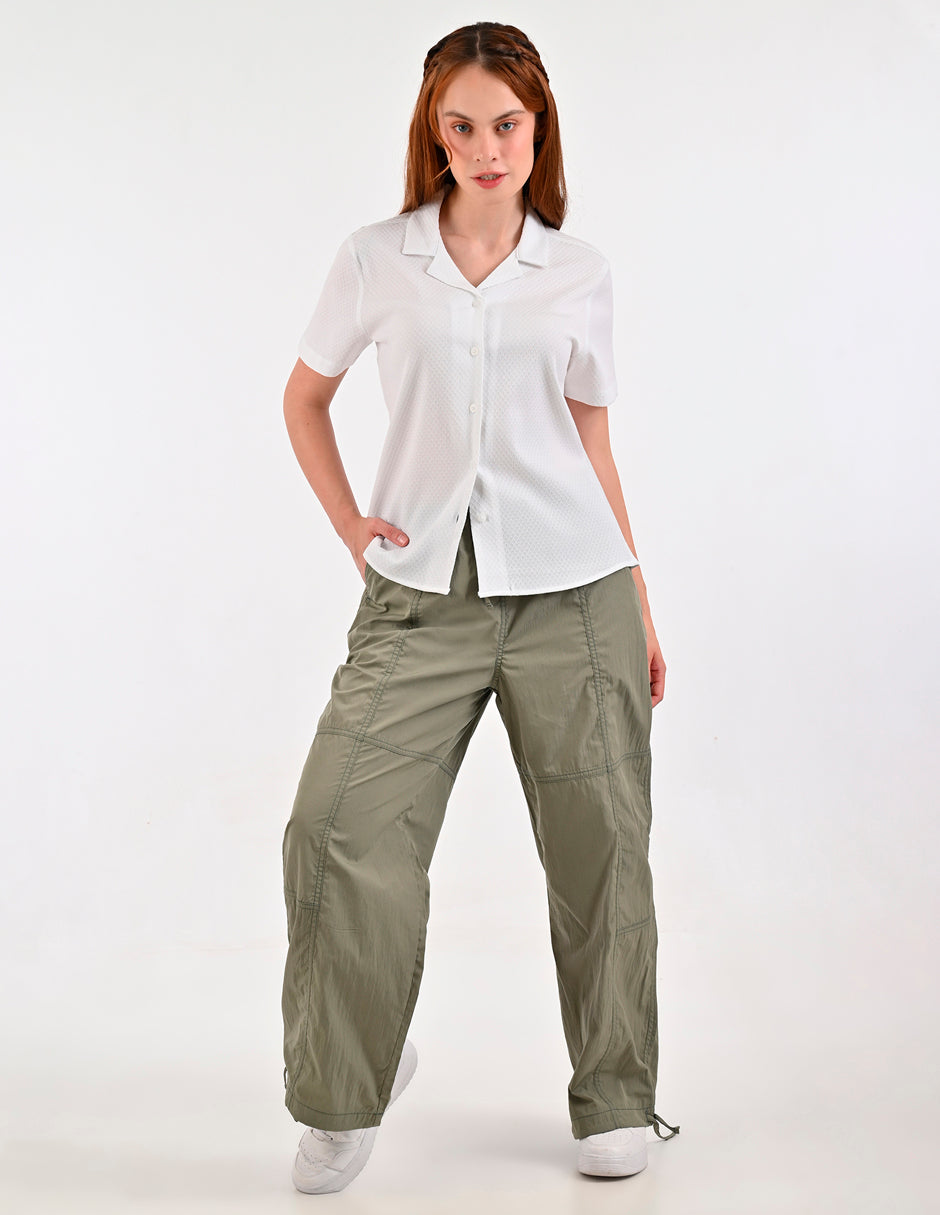 Blusa Para Dama Supply Company Manga Corta Tipo Camisera Fit 4551 Blanco