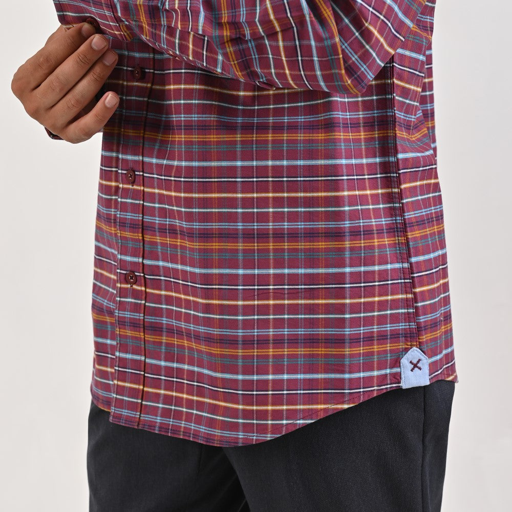 Camisa Yale Para Caballero Manga Larga Regular Fit 4750 Vino